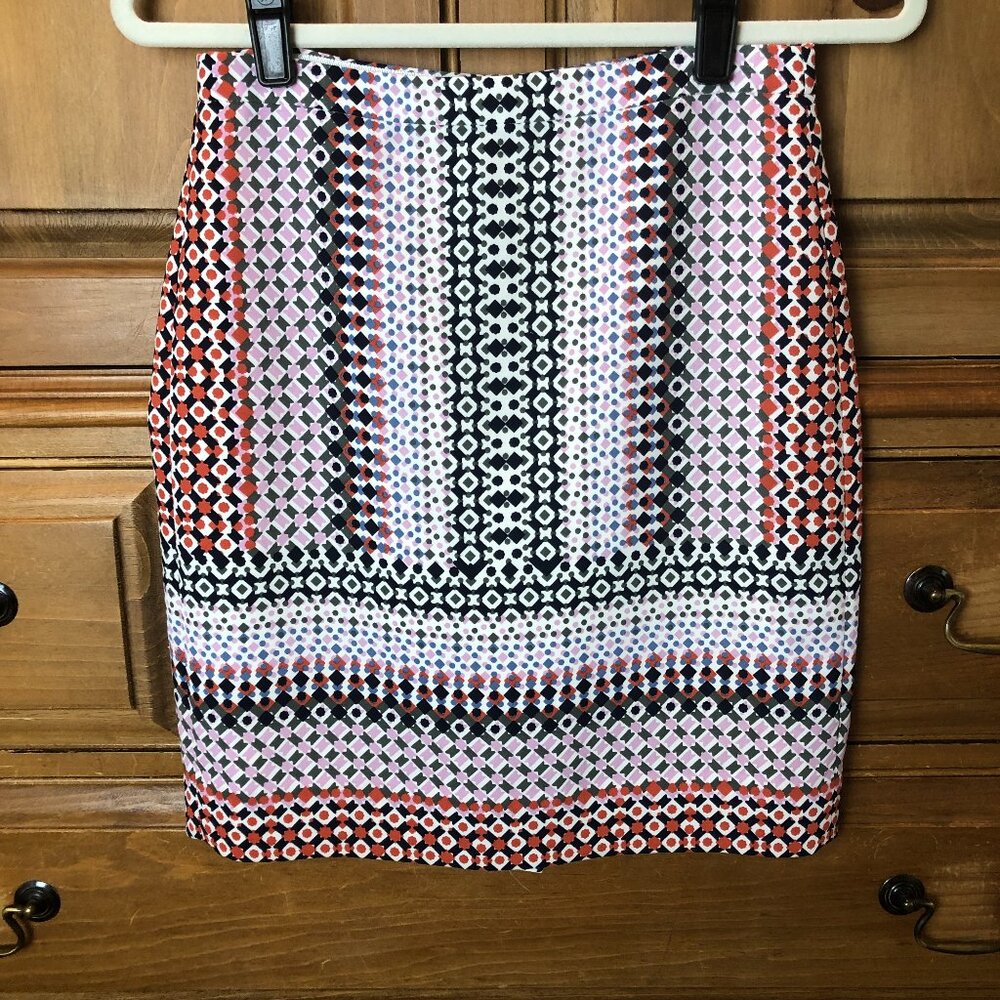 J. Crew Geo Drapey Patterned Pencil Skirt